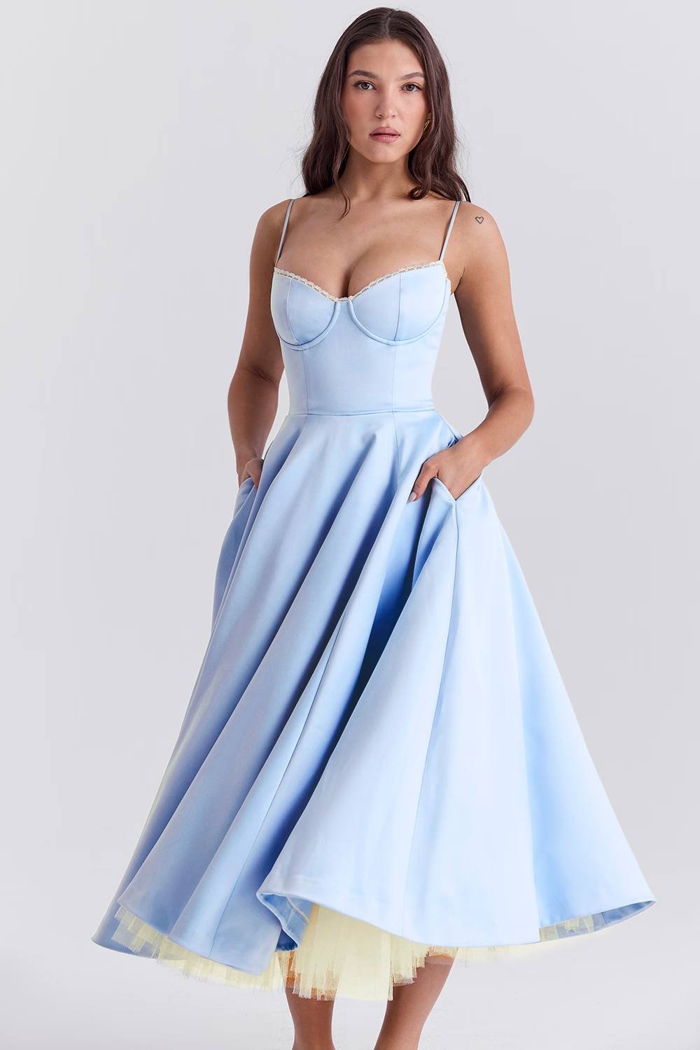 Sommerkleid Damen Midilänge Bustier