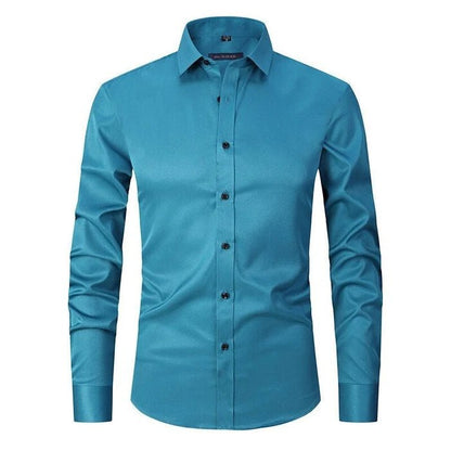 Lukas - Bügelfreies Herren Langarmhemd mit Slim Fit Angle