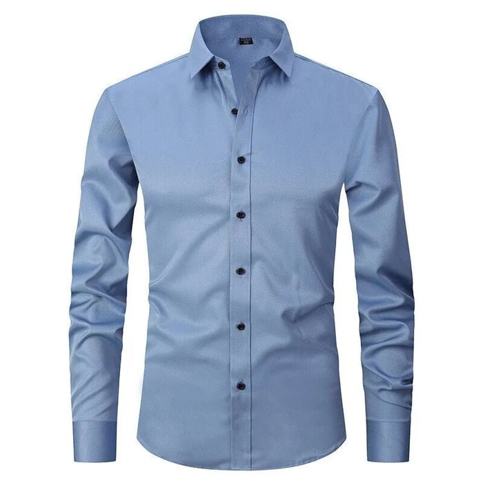 Lukas - Bügelfreies Herren Langarmhemd mit Slim Fit Back