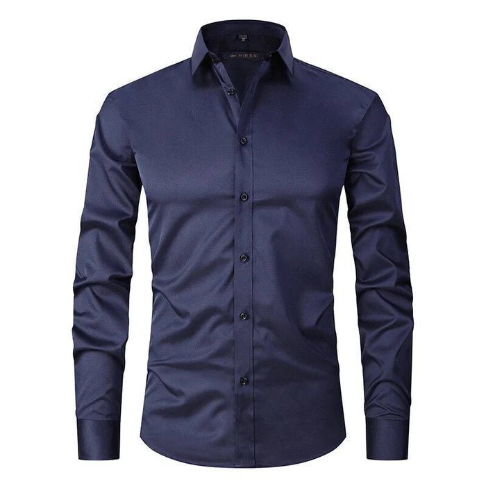 Lukas - Bügelfreies Herren Langarmhemd mit Slim Fit Close Up