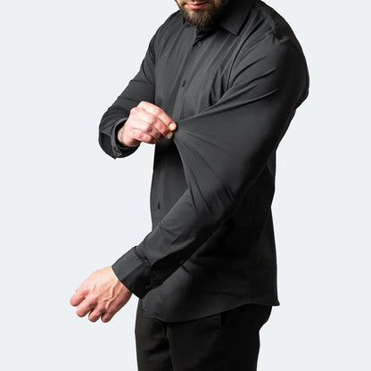 Lukas - Bügelfreies Herren Langarmhemd mit Slim Fit Detail