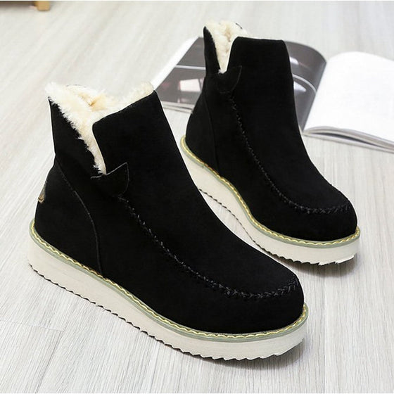 Plateau Stiefeletten Damen | Warm Gefüttert zum Reinschlüpfen