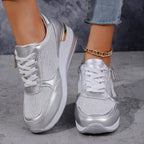 Damen Plateau Gehen Sneaker