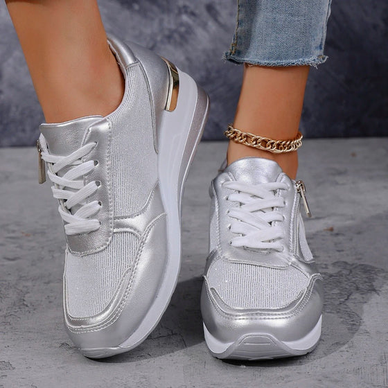 Damen Plateau Gehen Sneaker
