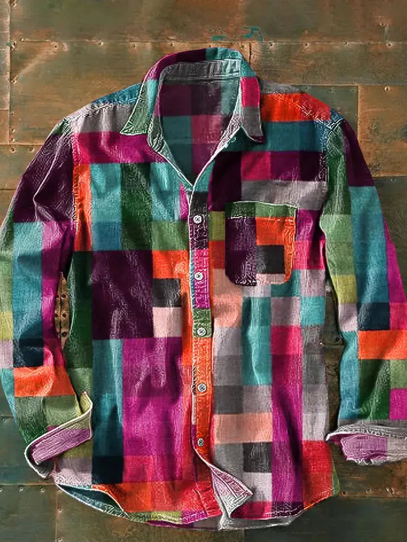 Hemd Herren langarm Patchwork