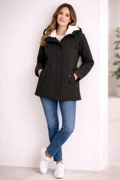 Vera - Lange Winterjacke mit Kapuze für Damen Angle