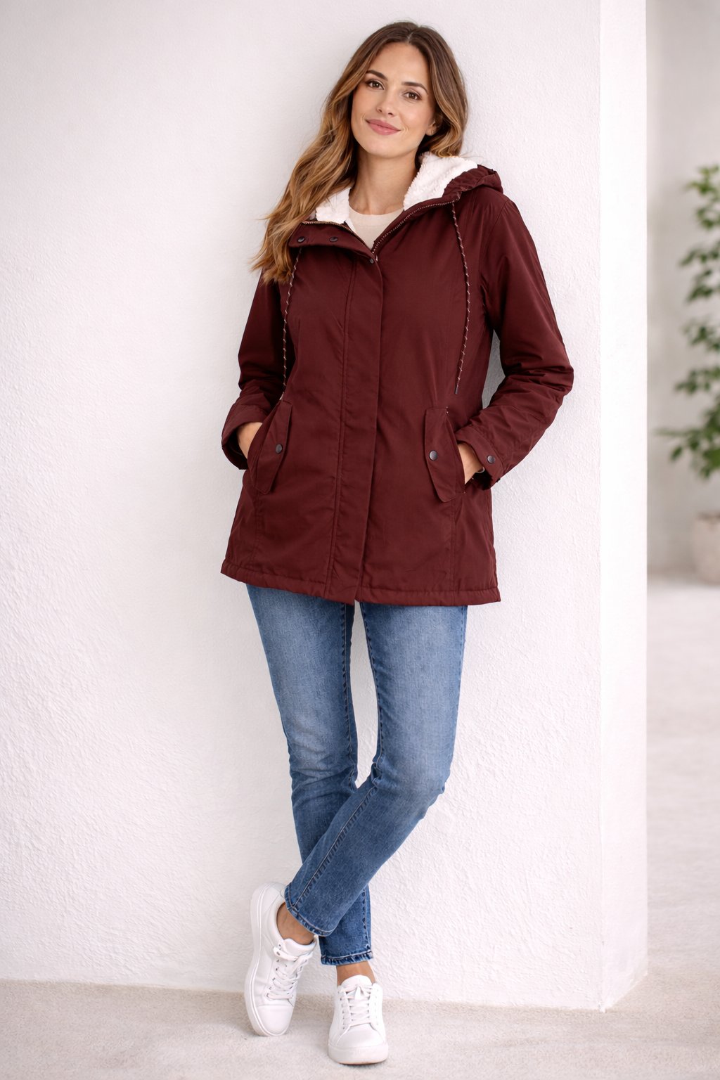 Vera - Lange Winterjacke mit Kapuze für Damen Back