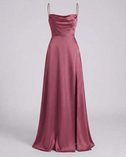 Violet - Elegantes Seiden Maxikleid für Damen Angle