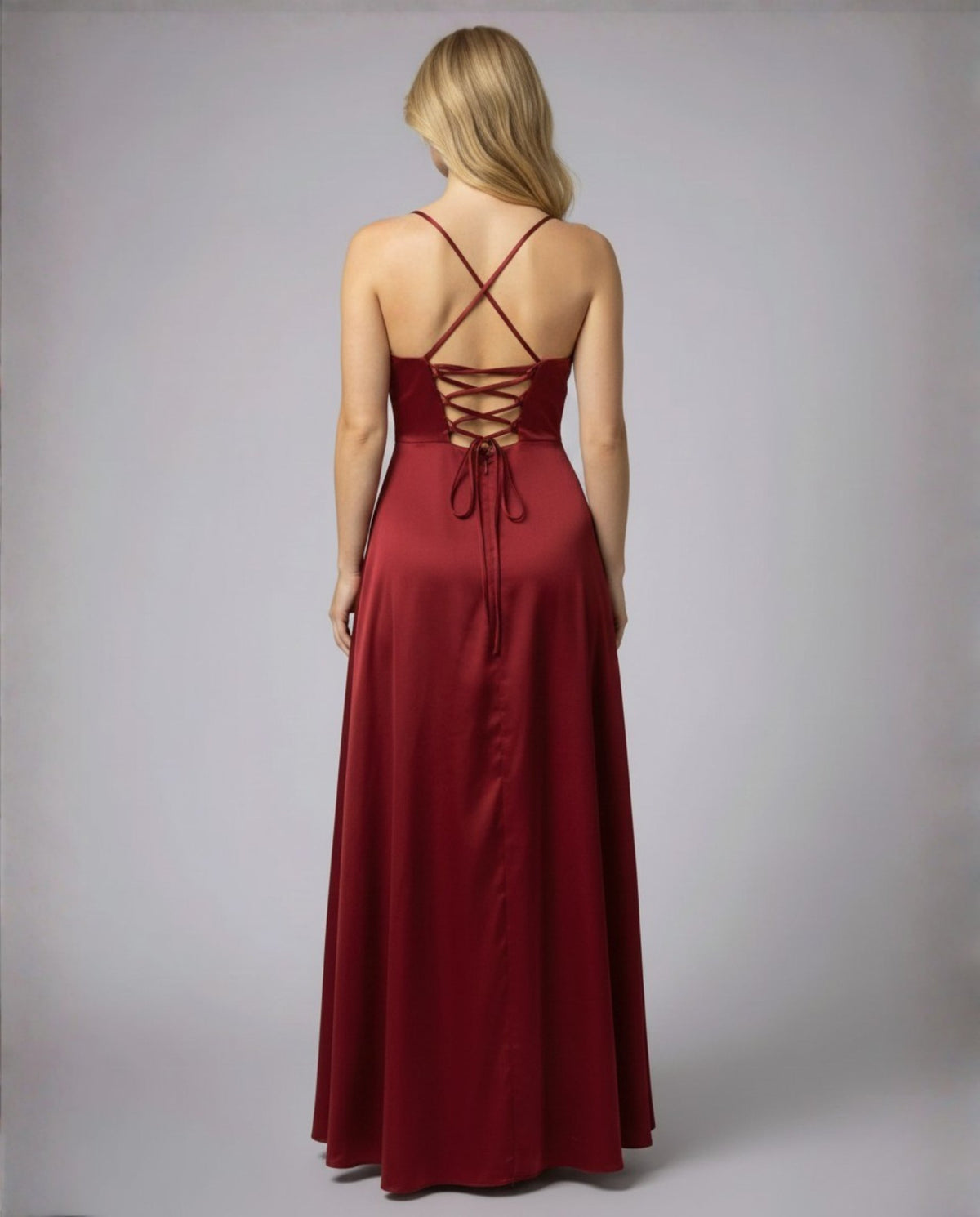 Violet - Elegantes Seiden Maxikleid für Damen Detail