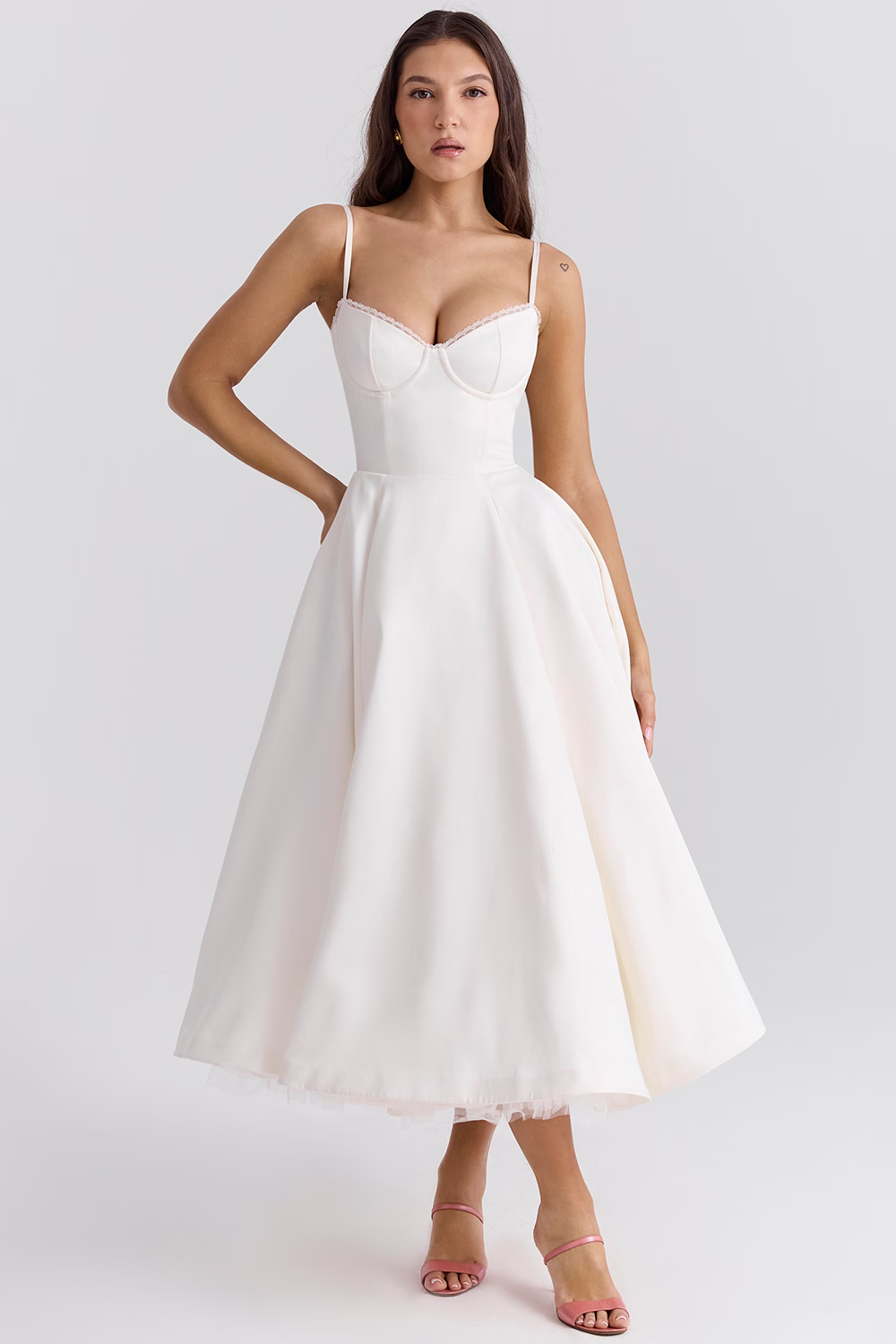 Sommerkleid Damen Midilänge Bustier