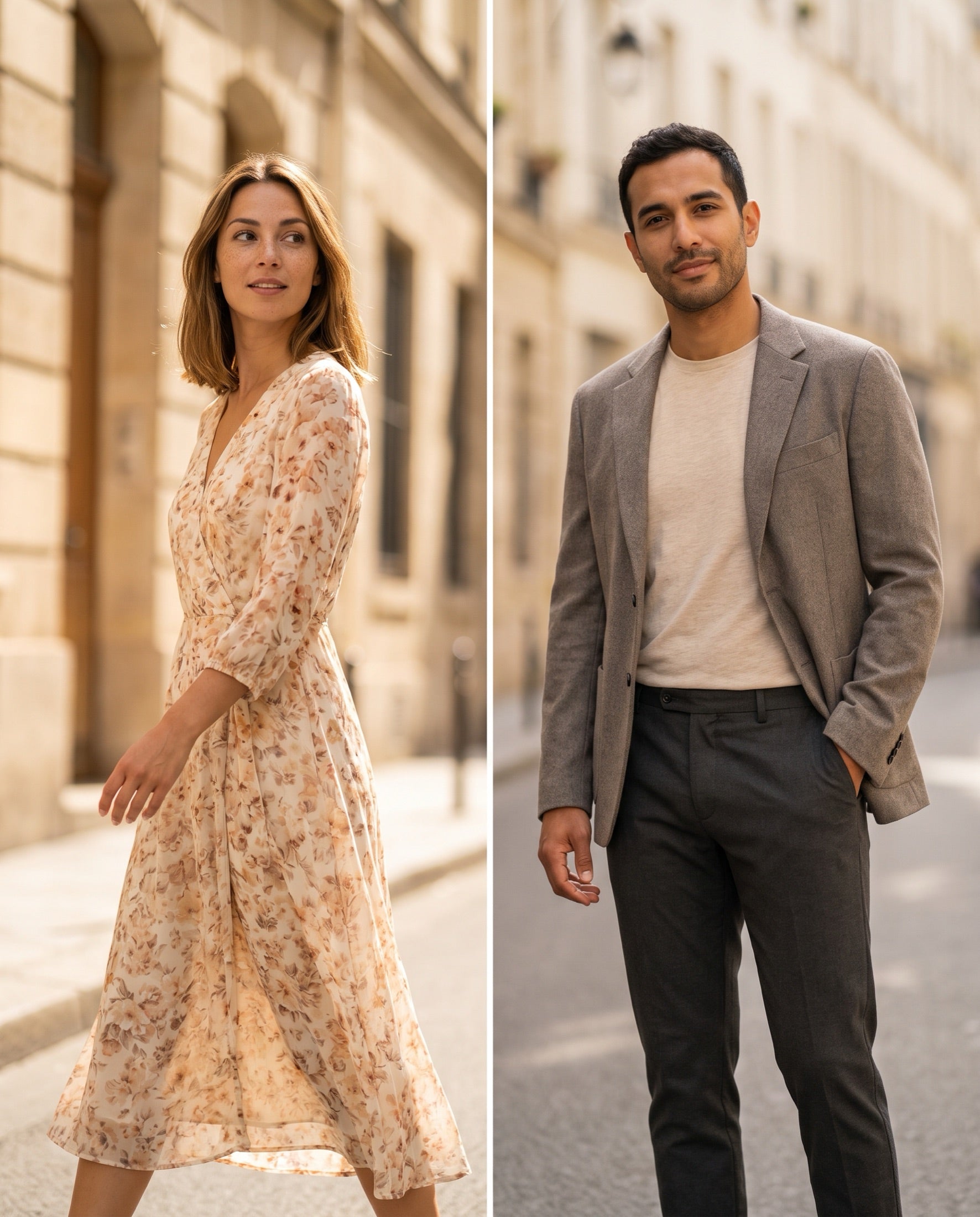 Damen- und Herrenlook aus der Modeir Kollektion